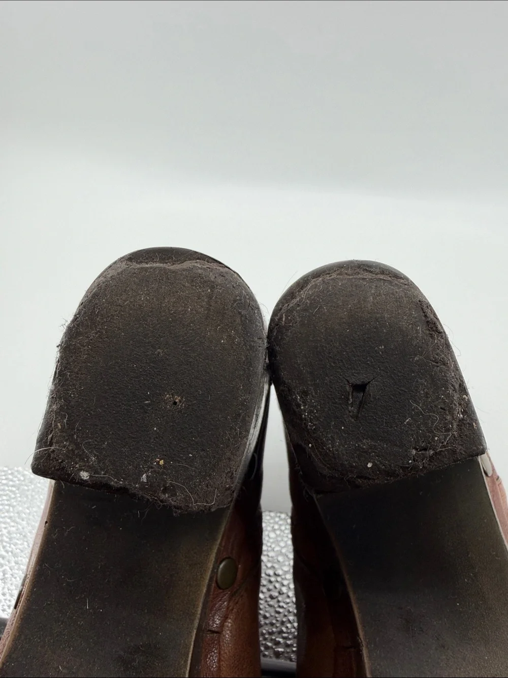 Stuart Weitzman Brown Leather Belted Clog Platform Moto Booties 10